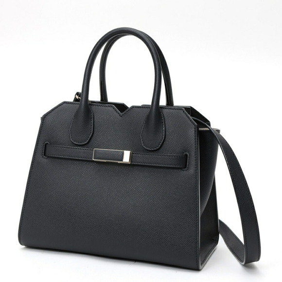 VALEXTRA Handbags - Valextra 2-Handle Milano Bag Mini Shoulder Bag, Soft Calfskin, Black